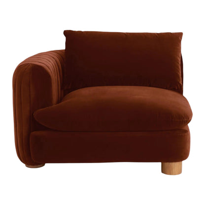 Eilis Teak Wood & Fabric 3 Seater Sofa