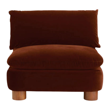 Eilis Teak Wood & Fabric 3 Seater Sofa