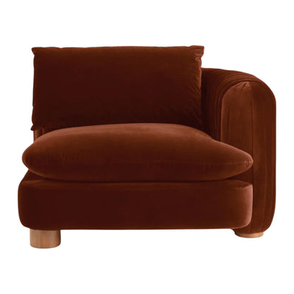 Eilis Teak Wood & Fabric 3 Seater Sofa