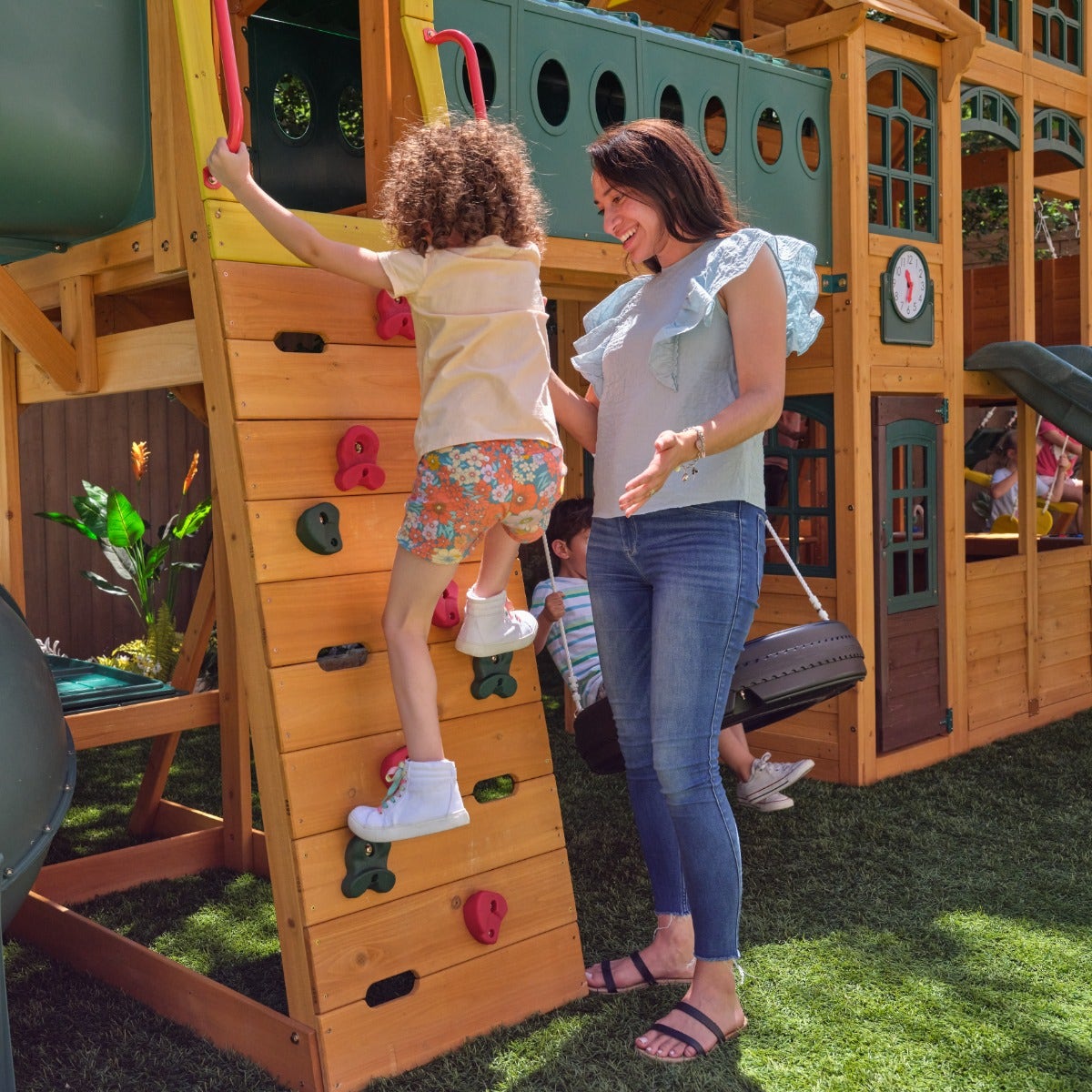 Bear Cave Lodge Swing Set - Installation Available