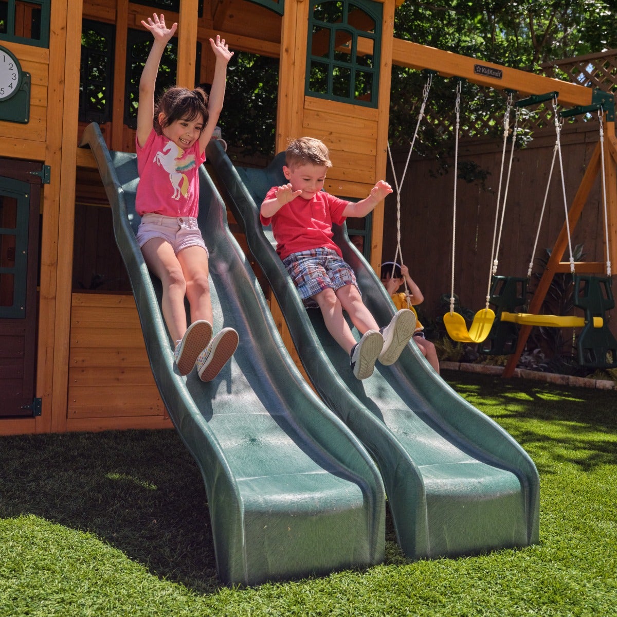 Bear Cave Lodge Swing Set - Installation Available