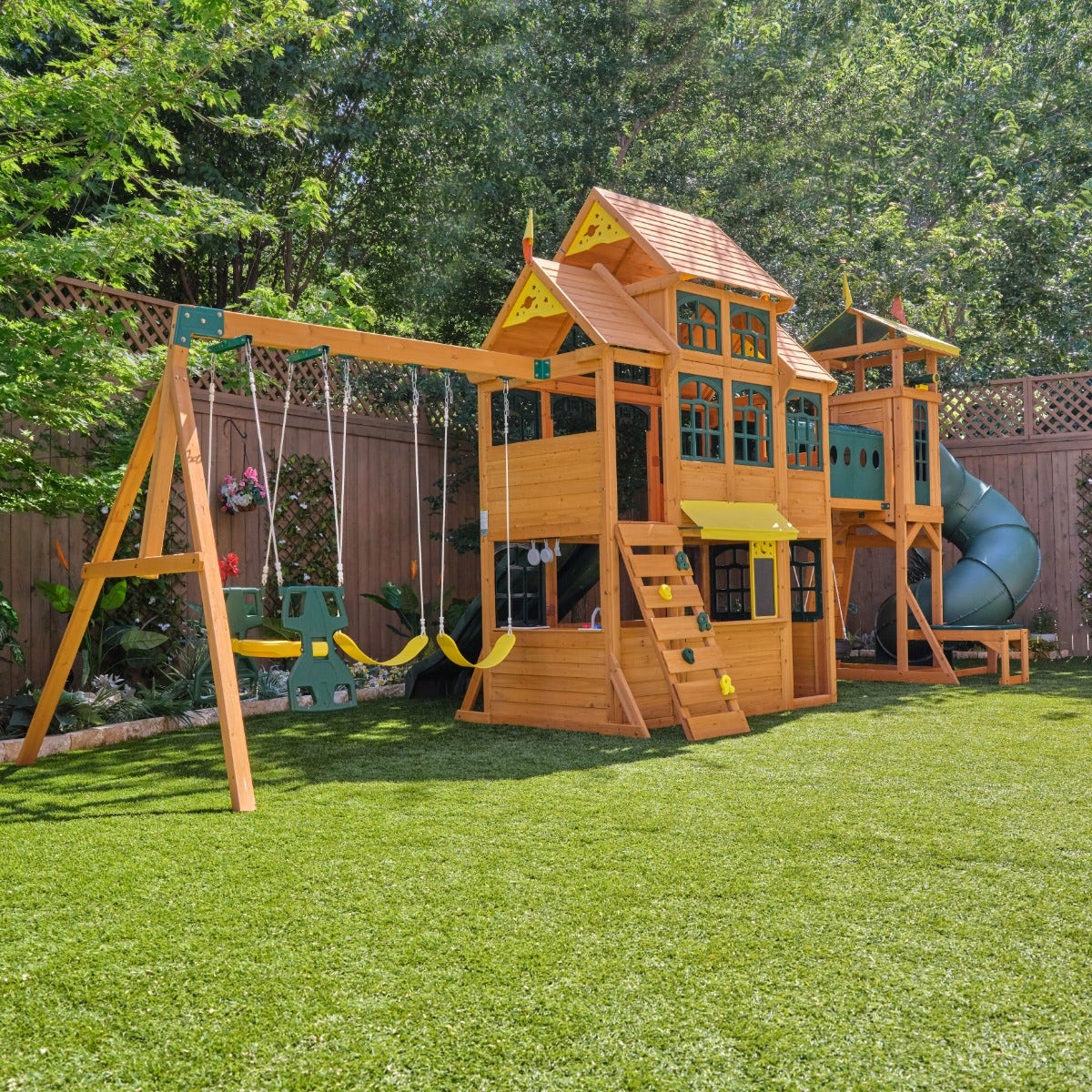 Bear Cave Lodge Swing Set - Installation Available