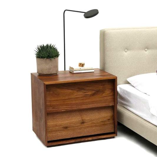 Fabian Walnut Wood Bedside