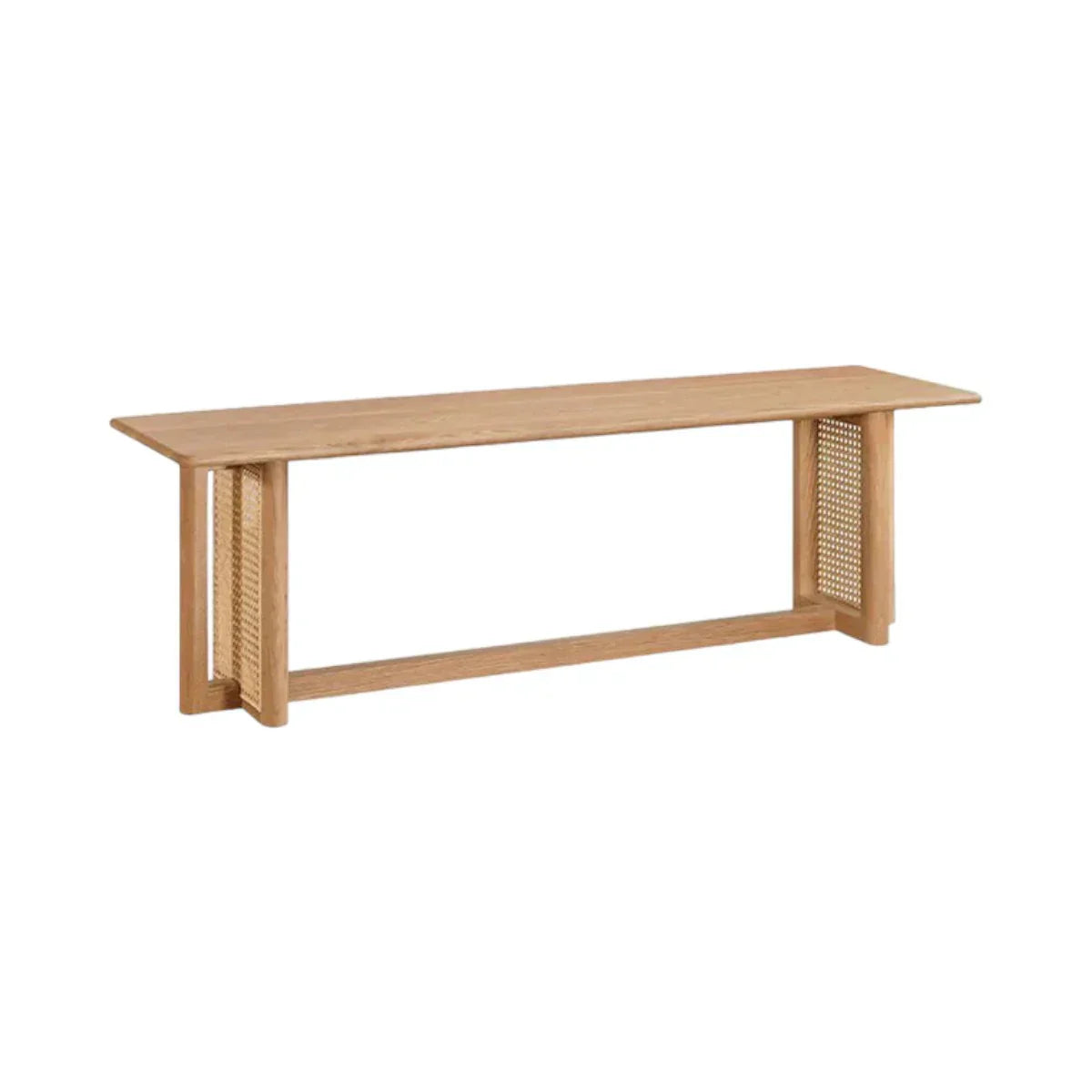 Felicia Ash Wood & Rattan Bench