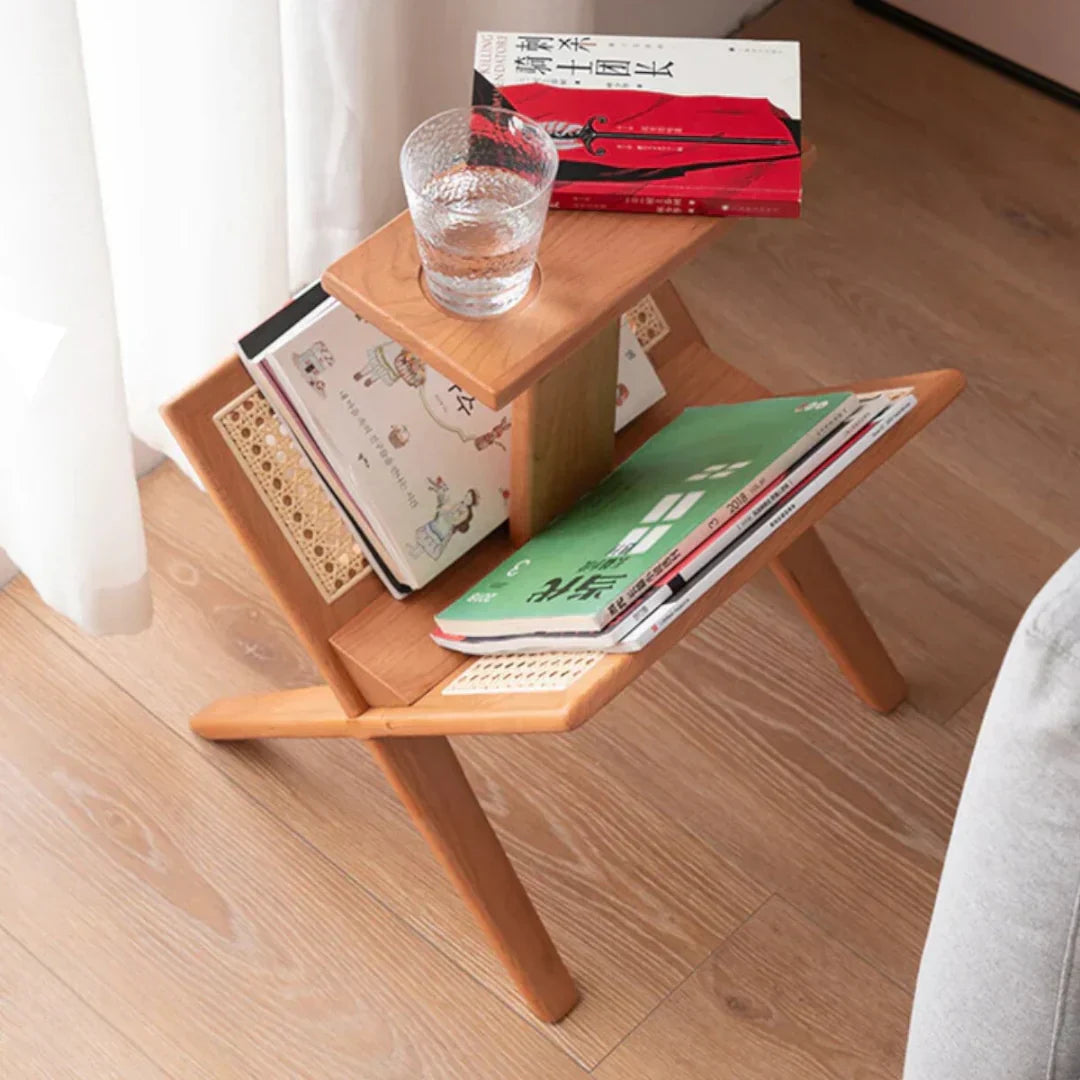 Ferdi Ash Wood & Rattan End Table
