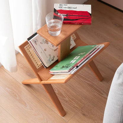 Ferdi Ash Wood & Rattan End Table