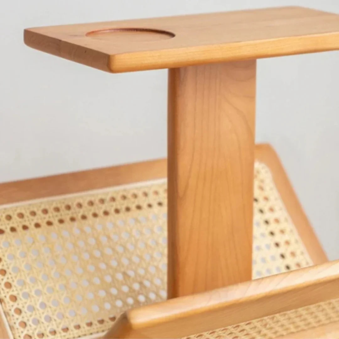 Ferdi Ash Wood & Rattan End Table
