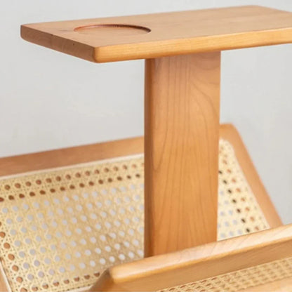 Ferdi Ash Wood & Rattan End Table