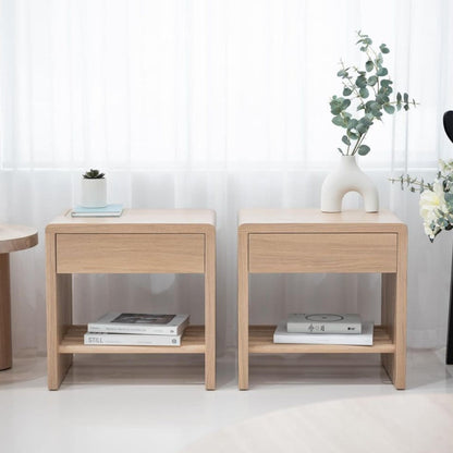 Garin Oak Wood Bedside