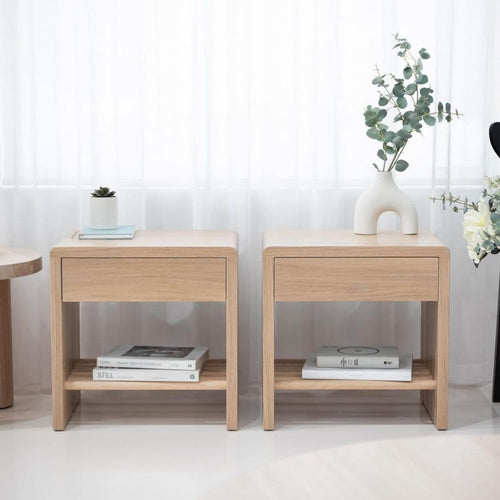 Garin Oak Wood Bedside