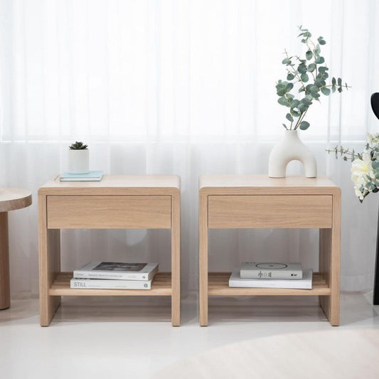 Garin Oak Wood Bedside