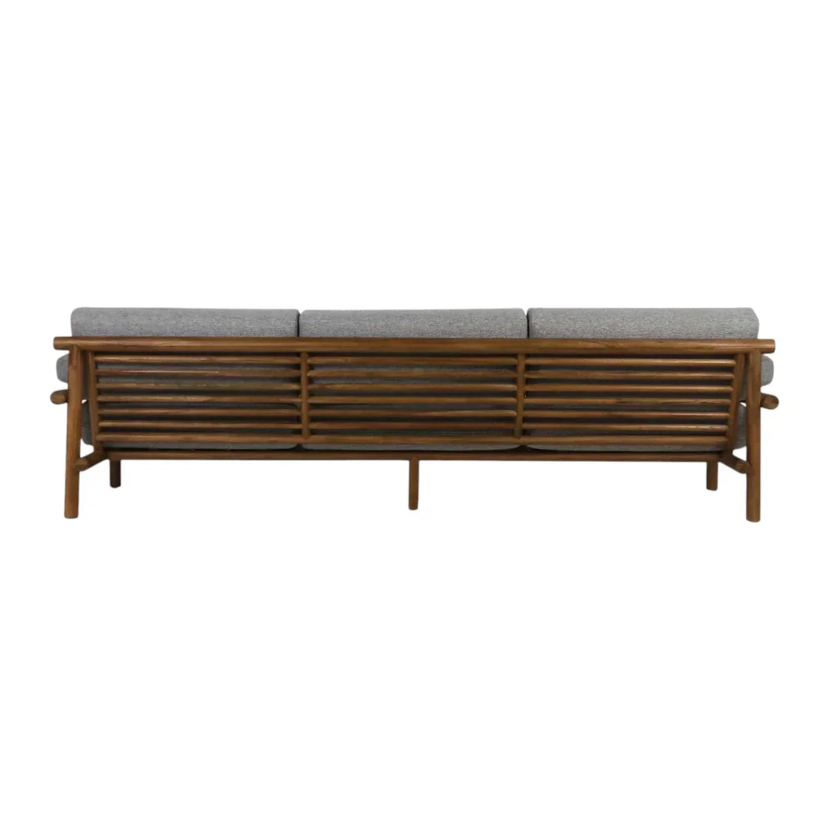 Henri Teak Wood & Fabric 3 Seater Sofa