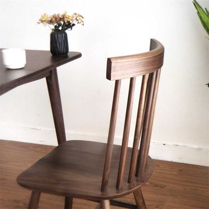 Mazonvintage-Windsor High Back Black Walnut Wood Chair