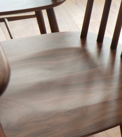 Mazonvintage-Windsor High Back Black Walnut Wood Chair