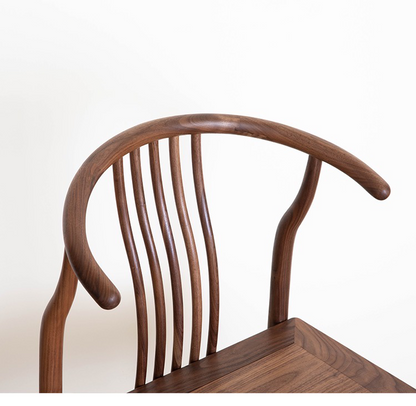 Mazonvintage-Modern High Back 4 Spindle Black Walnut Wood Chair