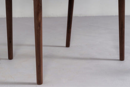 Mazonvintage-Mid Century Modern Solid Black Walnut Chair with Leather
