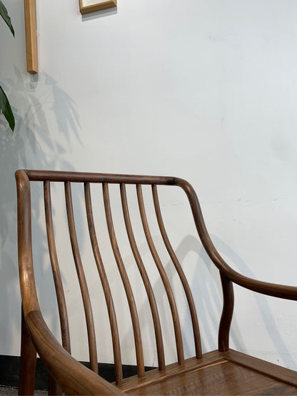 Mazonvintage-Solid Black Walnut Wood Rocking Chair