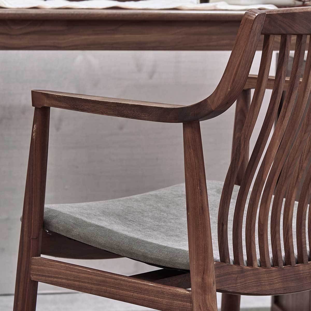 Mazonvintage-Vintage Solid Walnut Wood Slatted Back Armchairs
