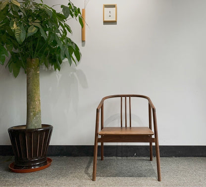 Mazonvintage-South American Walnut Wood Streak Simple Armchair