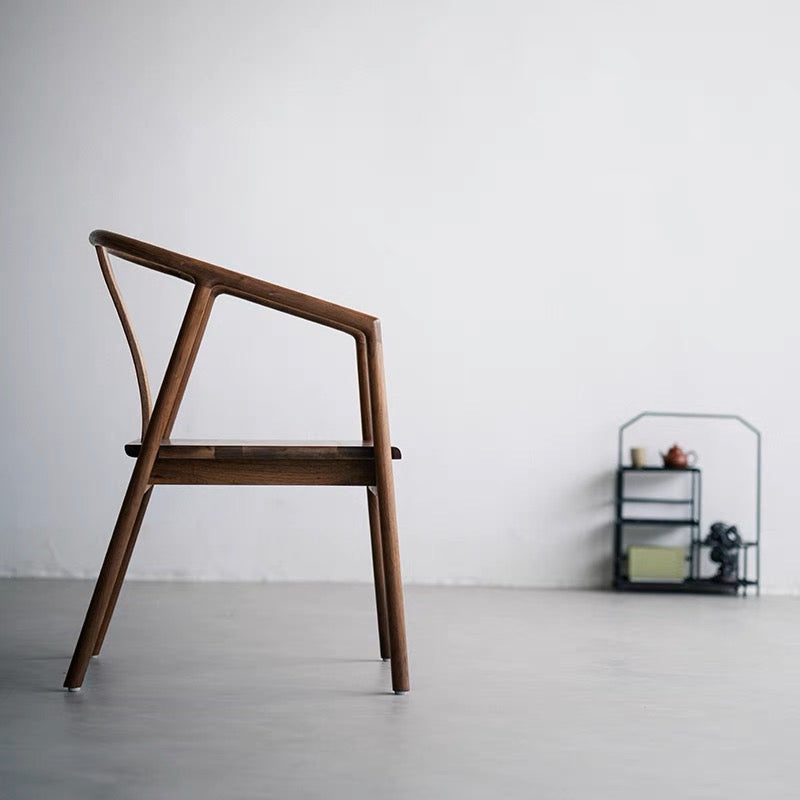 Mazonvintage-South American Walnut Wood Streak Simple Armchair