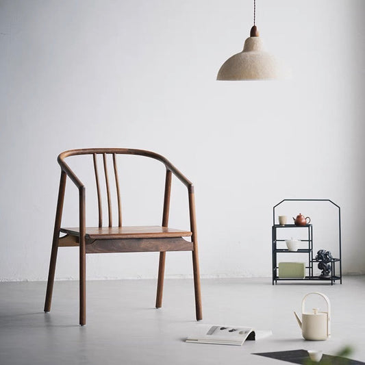 Mazonvintage-South American Walnut Wood Streak Simple Armchair
