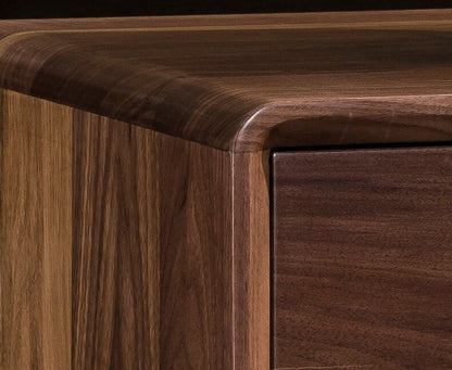 Mazonvintage-Apex Minimalistic Nightstand Black Walnut Wood Bedside Table with One Drawer