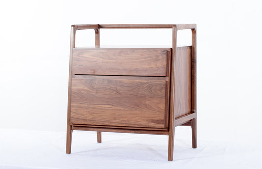 Mazonvintage-Legacy Solid Wood Black Walnut Streak Bedside Table