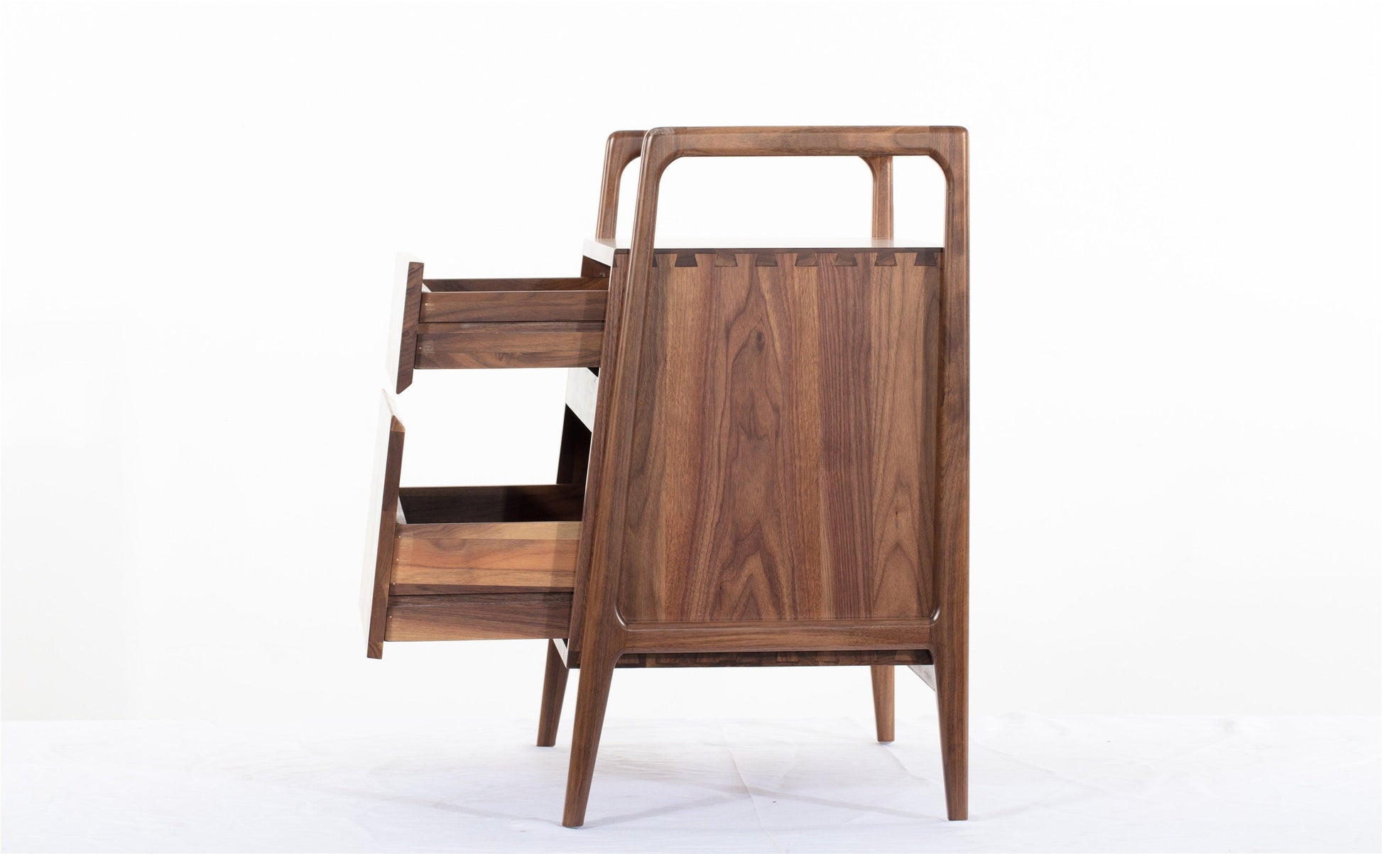 Mazonvintage-Legacy Solid Wood Black Walnut Streak Bedside Table