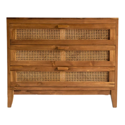 Jackson Teak Wood & Rattan Chest of Drawers