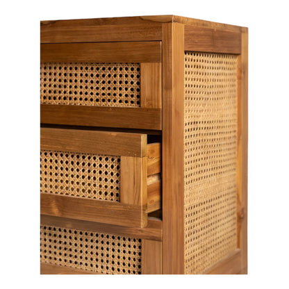 Jackson Teak Wood & Rattan Chest of Drawers