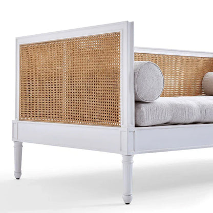 Karsten Teak Wood & Rattan 3 Seater Sofa