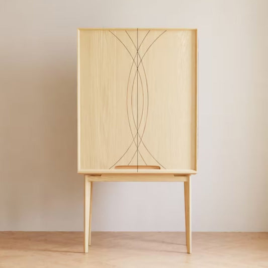 Kavin Oak Wood Bar Cabinet
