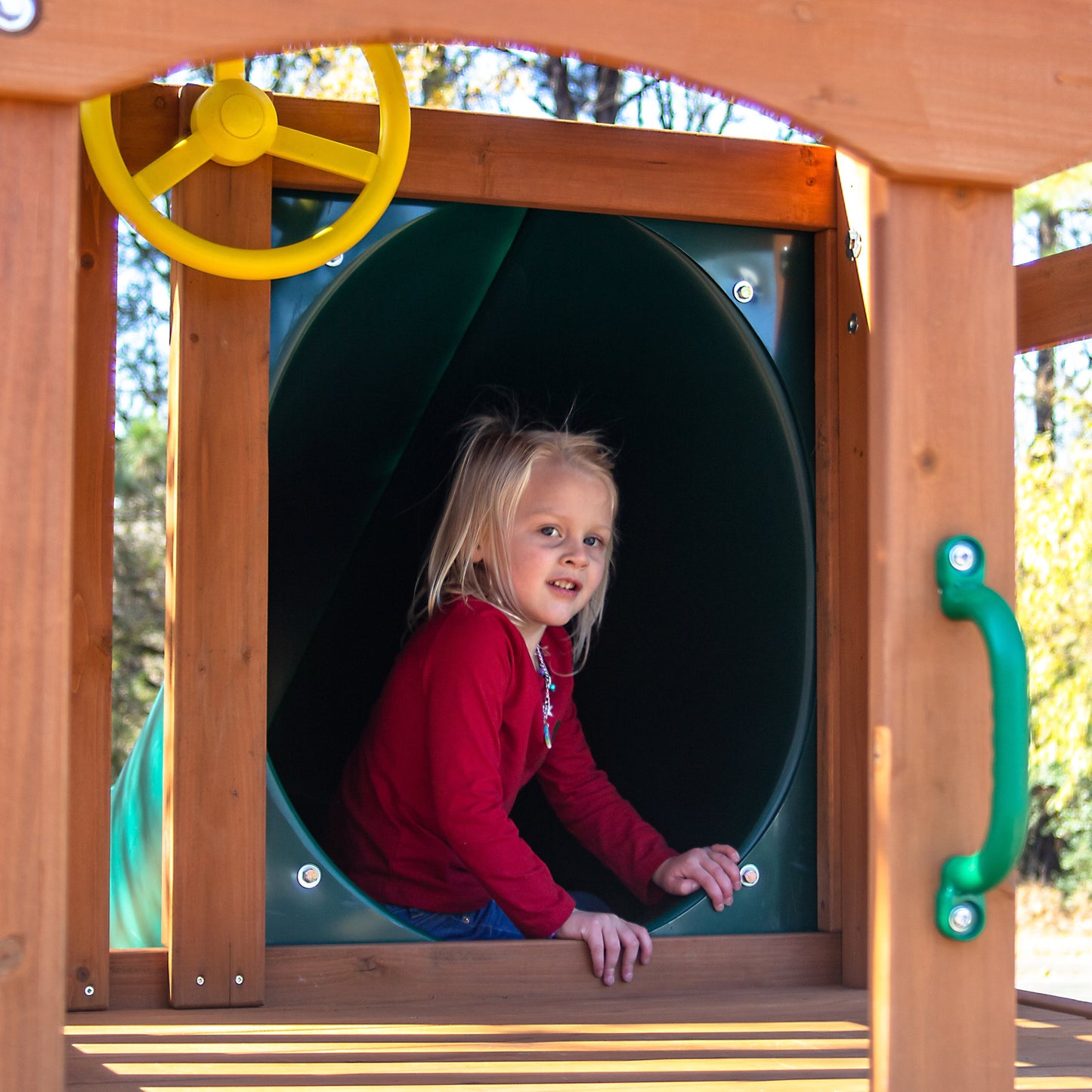 MazonvintagePlaysets Outing With Tube Slide Swing Set