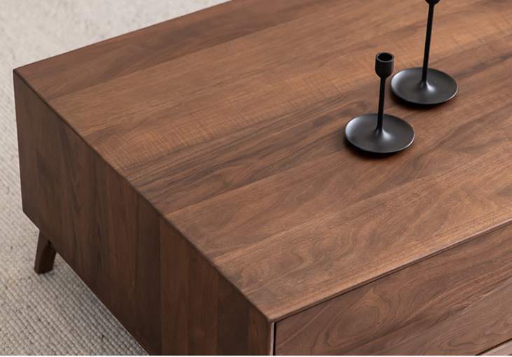 Mazonvintage-Visionary Wave Design Solid Black Walnut Wood Coffee Table