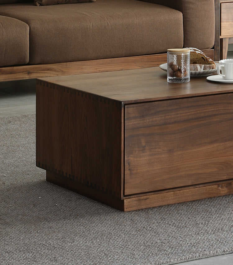 Mazonvintage-Crescent Double-Sided Design Black Walnut Wood Coffee Table