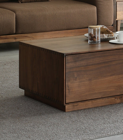 Mazonvintage-Crescent Double-Sided Design Black Walnut Wood Coffee Table