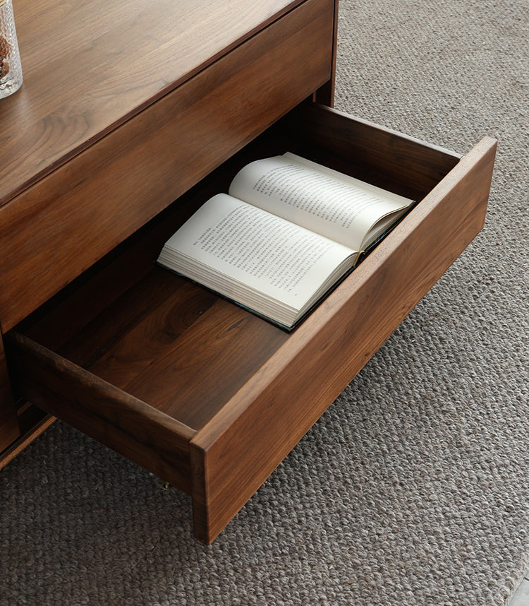 Mazonvintage-Crescent Double-Sided Design Black Walnut Wood Coffee Table