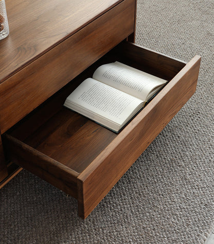 Mazonvintage-Crescent Double-Sided Design Black Walnut Wood Coffee Table