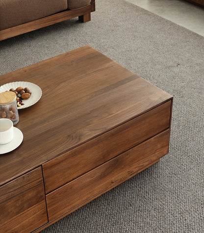 Mazonvintage-Crescent Double-Sided Design Black Walnut Wood Coffee Table