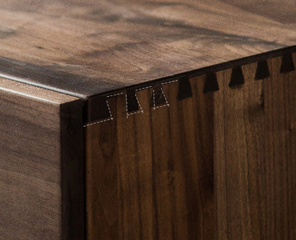 Mazonvintage-Bespoke Multi-Drawers Solid Black Walnut Wood Rectangle Coffee Table