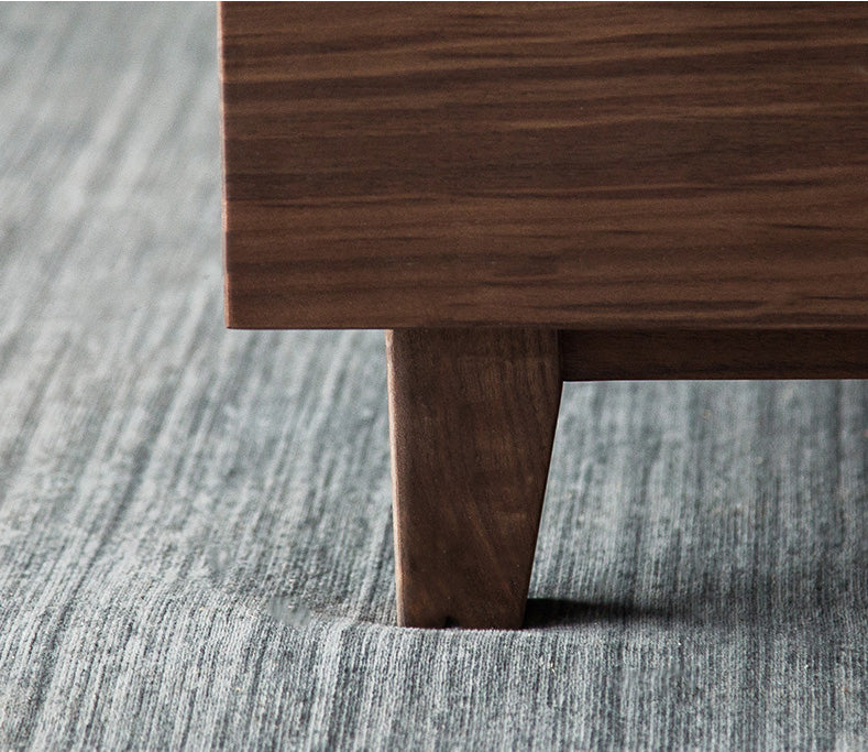 Mazonvintage-Bespoke Multi-Drawers Solid Black Walnut Wood Rectangle Coffee Table