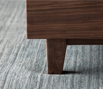 Mazonvintage-Bespoke Multi-Drawers Solid Black Walnut Wood Rectangle Coffee Table