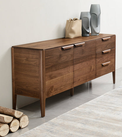 Mazonvintage-Sophisticated Chic Black Walnut Wood Sideboard