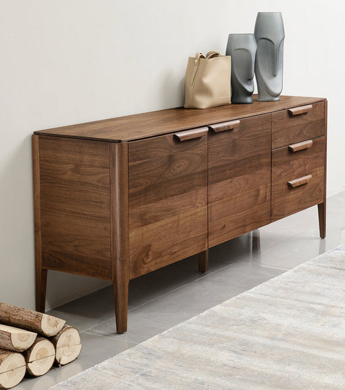 Mazonvintage-Sophisticated Chic Black Walnut Wood Sideboard