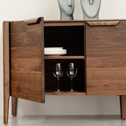 Mazonvintage-Sophisticated Chic Black Walnut Wood Sideboard