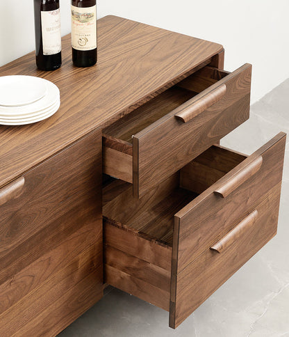 Mazonvintage-Sophisticated Chic Black Walnut Wood Sideboard