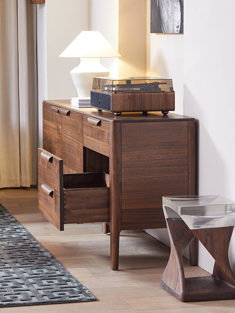 Mazonvintage-Sophisticated Chic Black Walnut Wood Sideboard