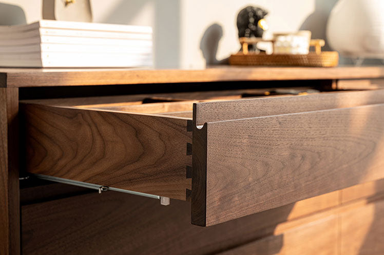 Mazonvintage-Bespoke Beauty 8-Drawer Walnut Wood Dresser