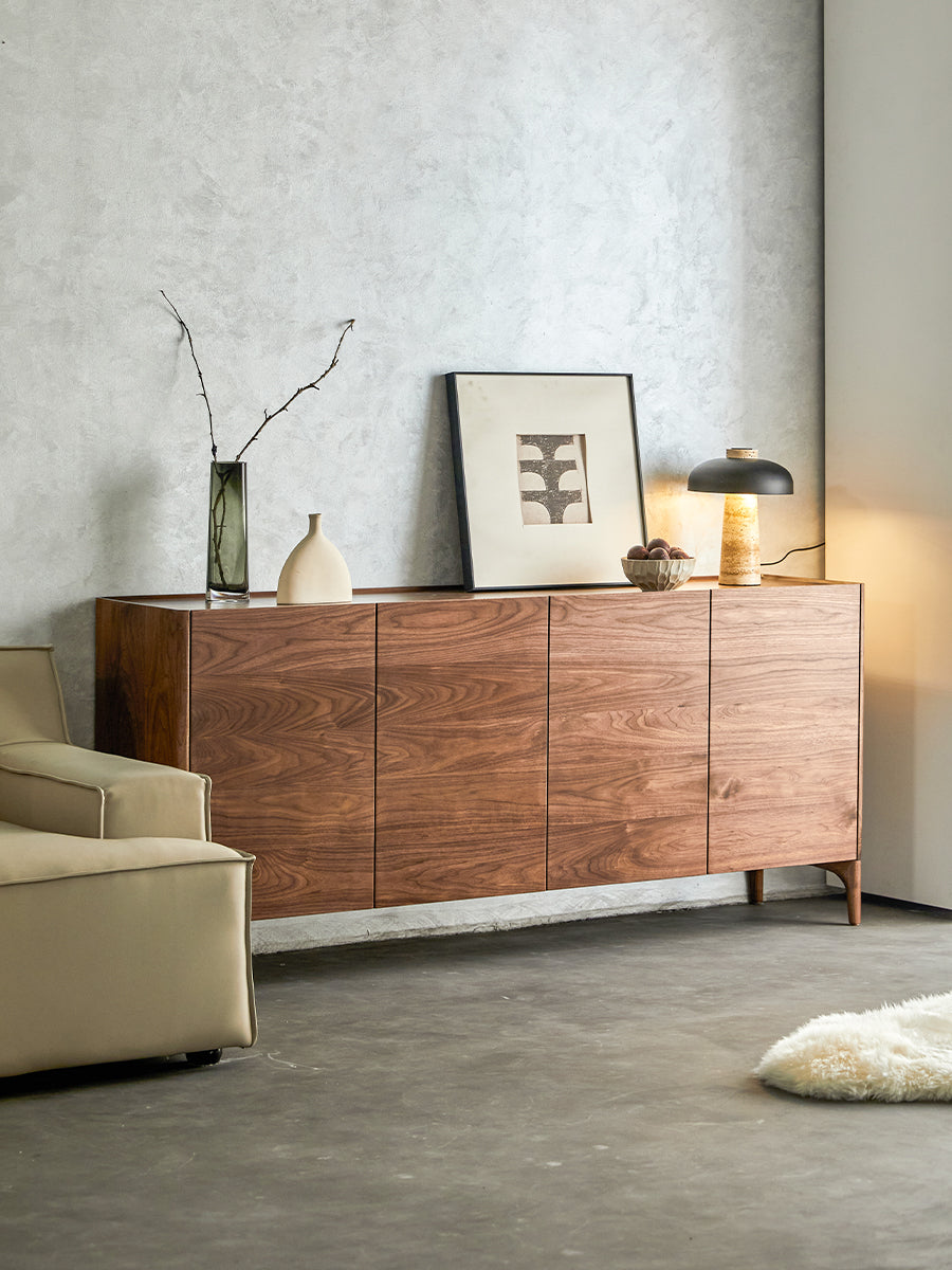 Mazonvintage-Serenity Natural Black Walnut Wood Finish Credenza