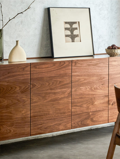 Mazonvintage-Serenity Natural Black Walnut Wood Finish Credenza